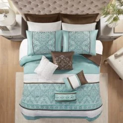 Cheapest 🥰 Madison Park Essentials Katarina Seafoam 24-piece Room In A Bag With Window Panel And Sheet Set 😍 -Madison Park Sales unnamed file 6087