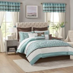 Cheapest 🥰 Madison Park Essentials Katarina Seafoam 24-piece Room In A Bag With Window Panel And Sheet Set 😍 -Madison Park Sales unnamed file 6088