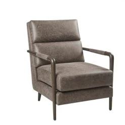 Coupon 👏 Madison Park Bennett Faux Leather Channel Accent Armchair 👍 -Madison Park Sales unnamed file 6102