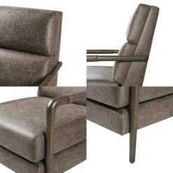 Coupon 👏 Madison Park Bennett Faux Leather Channel Accent Armchair 👍 -Madison Park Sales unnamed file 6105