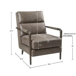 Coupon 👏 Madison Park Bennett Faux Leather Channel Accent Armchair 👍 -Madison Park Sales unnamed file 6107