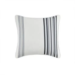 New ❤️ Madison Park Bolinas Printed Stripe 3M Scotchgard Outdoor Square Pillow - 20x20" Black 🎁 -Madison Park Sales unnamed file 6141