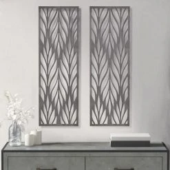 Hot Sale ⌛ Madison Park Florian Reclaimed Grey Carved Wall Panel Decor 2 Piece Set ✔️