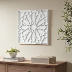 Wholesale ⌛ Madison Park Boho Notion Off White Square Carved Wall Panel 👍
