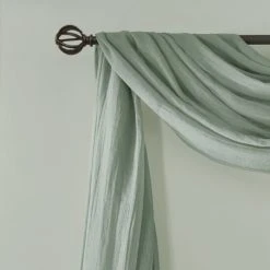 Best Sale 🎉 Madison Park Kaylee Solid Lightweight Crushed Sheer Curtain Scarf Cream 🎉 -Madison Park Sales unnamed file 618