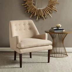 Outlet π₯° Madison Park Elsa Sand Mid-Century Accent Chair π