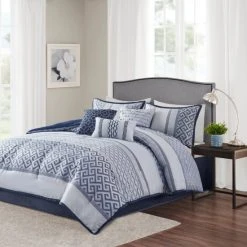 Outlet 💯 Madison Park Christian 7-piece Geometric Jacquard Comforter Set Grey ⌛ -Madison Park Sales unnamed file 675