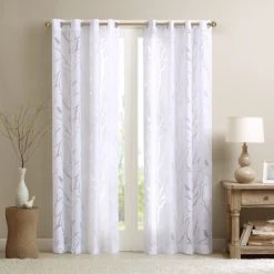 Best Sale ✨ Madison Park Vina Sheer Bird Single Curtain Panel Grey 👏