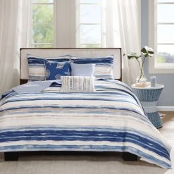 Top 10 🎉 Madison Park Anchorage 6 Piece Quilted Microfiber Coverlet Set Blue 🎁