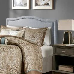 Flash Sale ⌛ Madison Park Augusta Upholstered Headboard Dusty Blue 😍 -Madison Park Sales unnamed file 721