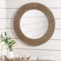 Best reviews of ✔️ Madison Park Cove Natural Round Jute Mirror 🔔
