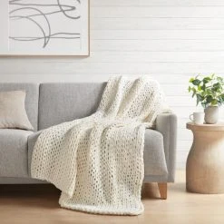 Coupon ⭐ Madison Park Chunky Double Knit Handmade Throw Blanket Indigo 😉 -Madison Park Sales unnamed file 862