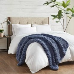 Coupon ⭐ Madison Park Chunky Double Knit Handmade Throw Blanket Indigo 😉 -Madison Park Sales unnamed file 866