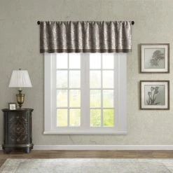 Deals 💯 Madison Park Whitman Jacquard Valance - 50 X 18 Blue/brown 🎁