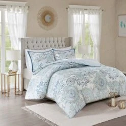 Best Pirce ⭐ Madison Park Loleta Cotton Printed Duvet Cover Set Blue 🛒 -Madison Park Sales unnamed file 918